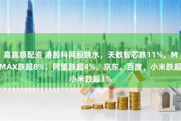 赢赢顺配资 港股科网股跳水，天数智芯跌11%，MINIMAX跌超8%，阿里跌超4%，京东、百度、小米跌超3%